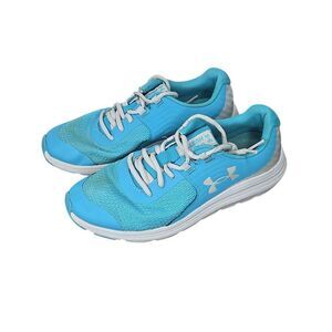 Under Armour Girls Outhustle Sneakers Size 6Y Light Blue White‎ Trim Lace Up